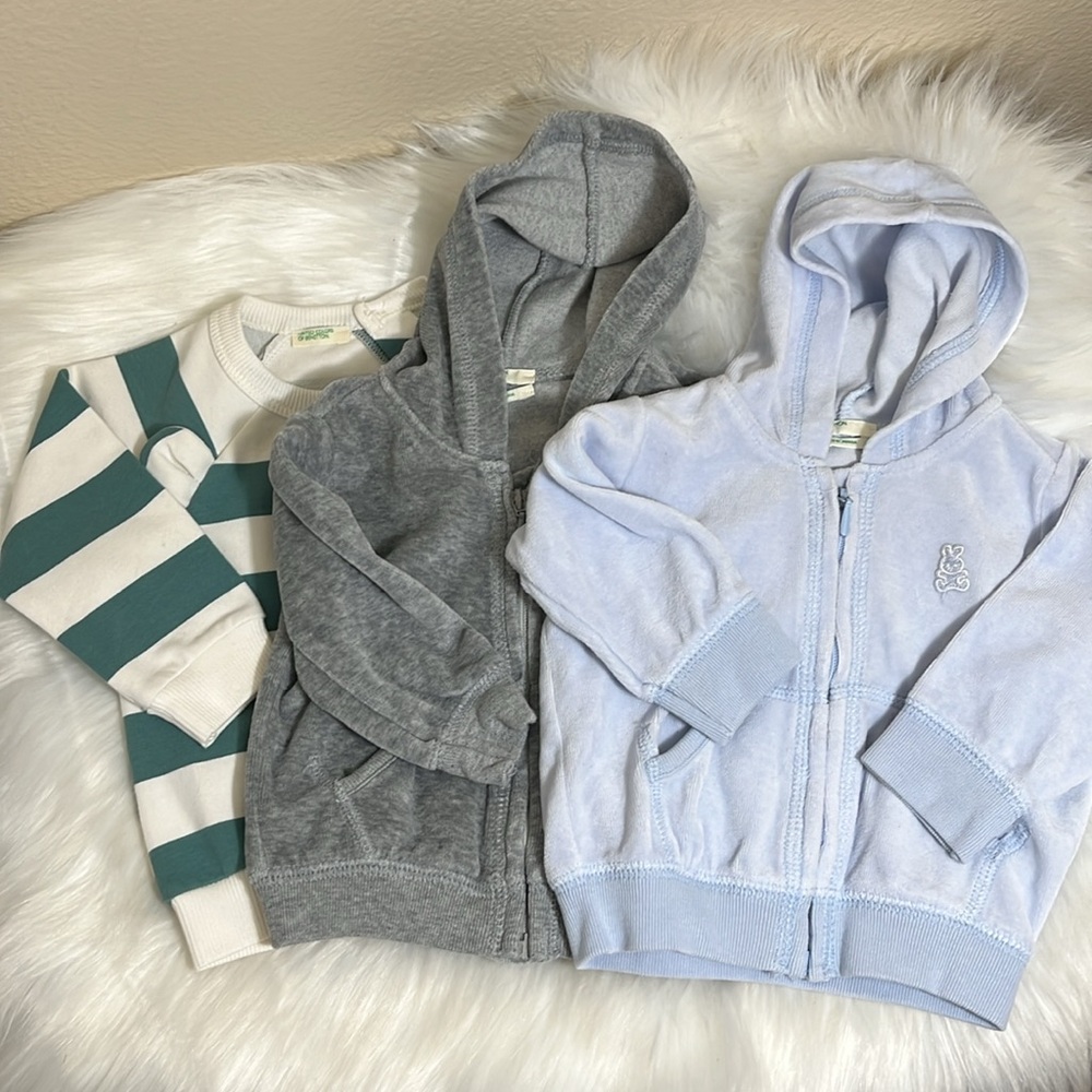 Bundle Benetton Blue Gray Stripes Baby Sweatshirts
